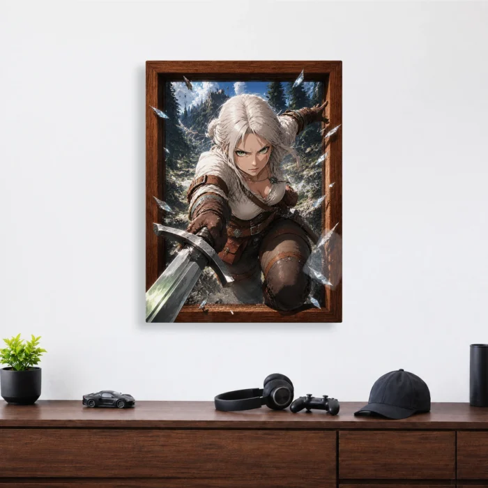 TW3 Wild Hunt Ciri Metal Poster Wall Decor - Image 3