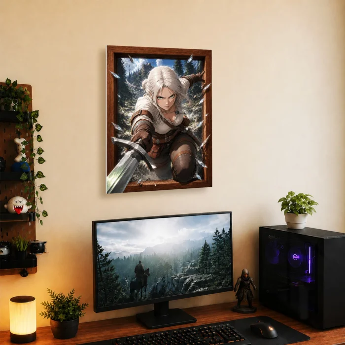 TW3 Wild Hunt Ciri Metal Poster Wall Decor - Image 4