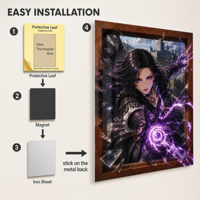 TW3 Wild Hunt Yennefer of Vengerberg Metal Poster Wall Decor - Image 2