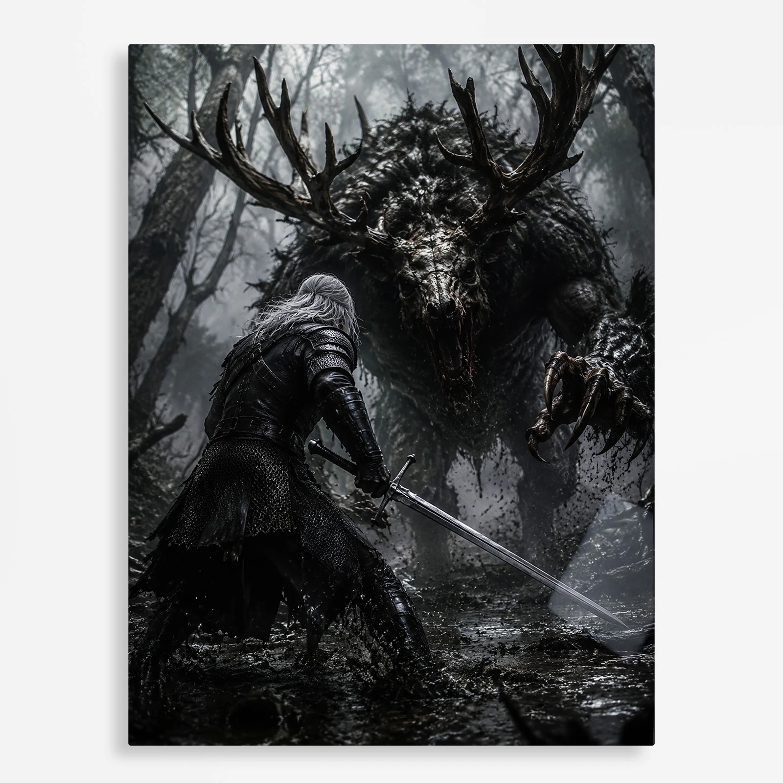 video game metal poster (206) s1 TW3 Wild Hunt Geralt of Rivia Metal Poster Wall Decor - Image 1