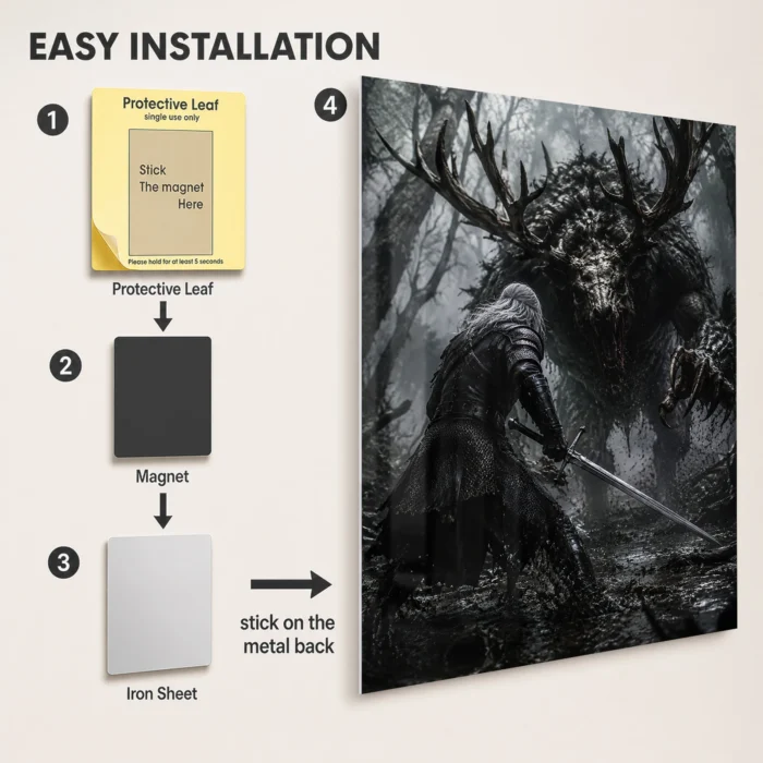 TW3 Wild Hunt Geralt of Rivia Metal Poster Wall Decor - Image 2