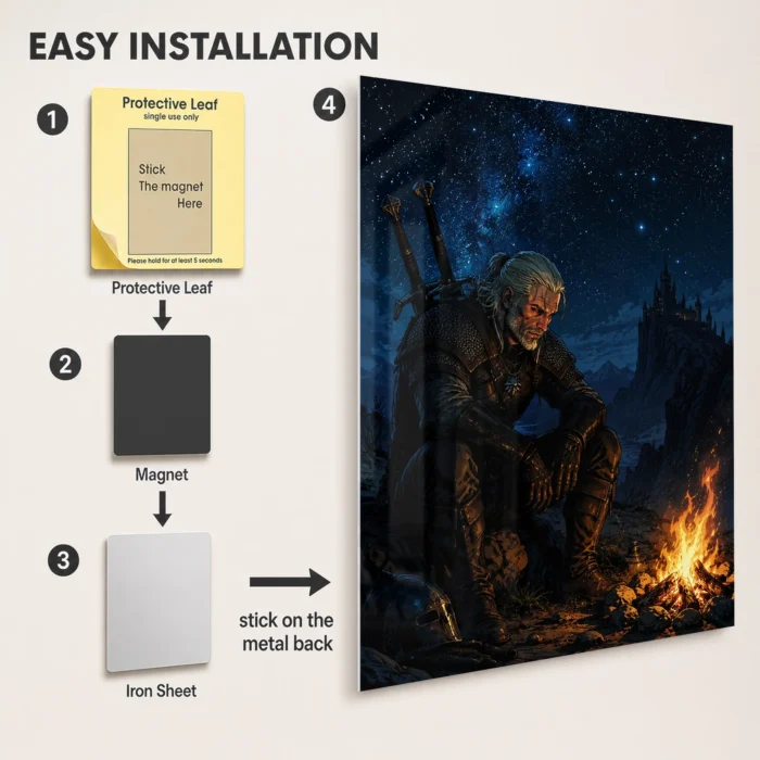 TW3 Wild Hunt Geralt of Rivia Metal Poster Wall Decor - A - Image 2