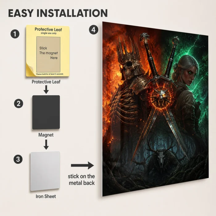 TW3 Wild Hunt Geralt of Rivia Metal Poster Wall Decor - B - Image 2