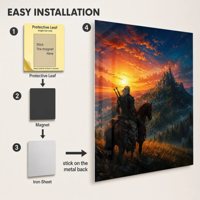 TW3 Wild Hunt Geralt of Rivia Metal Poster Wall Decor - C - Image 2