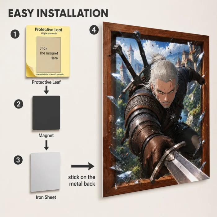 TW3 Wild Hunt Geralt of Rivia Metal Poster Wall Decor - D - Image 2