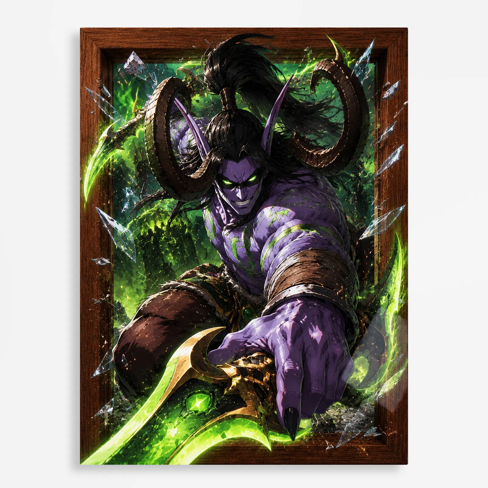 video game metal poster (212) s1 WOW Illidan Stormrage Metal Poster Wall Decor - Image 1