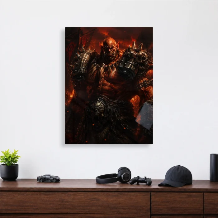 WOW Garrosh Hellscream Metal Poster Wall Decor - Image 3