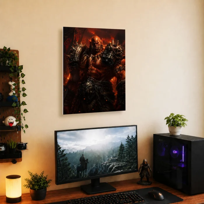 WOW Garrosh Hellscream Metal Poster Wall Decor - Image 4