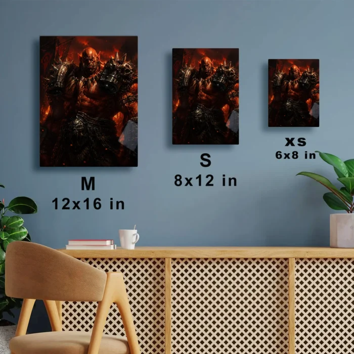 WOW Garrosh Hellscream Metal Poster Wall Decor - Image 6