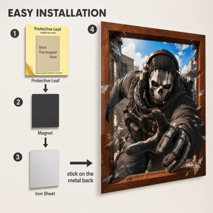 COD Ghost Metal Poster Wall Decor - Image 2