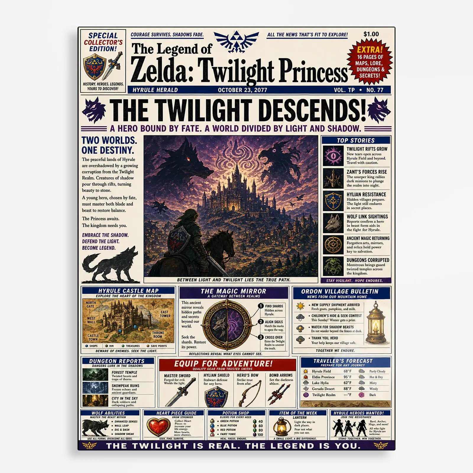 video game metal poster (234) s1 TLO Zelda Metal Poster Wall Decor - F - Image 1