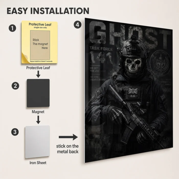 COD Ghost Metal Poster Wall Decor - A - Image 2