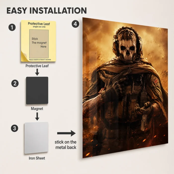 COD Ghost Metal Poster Wall Decor - C - Image 2