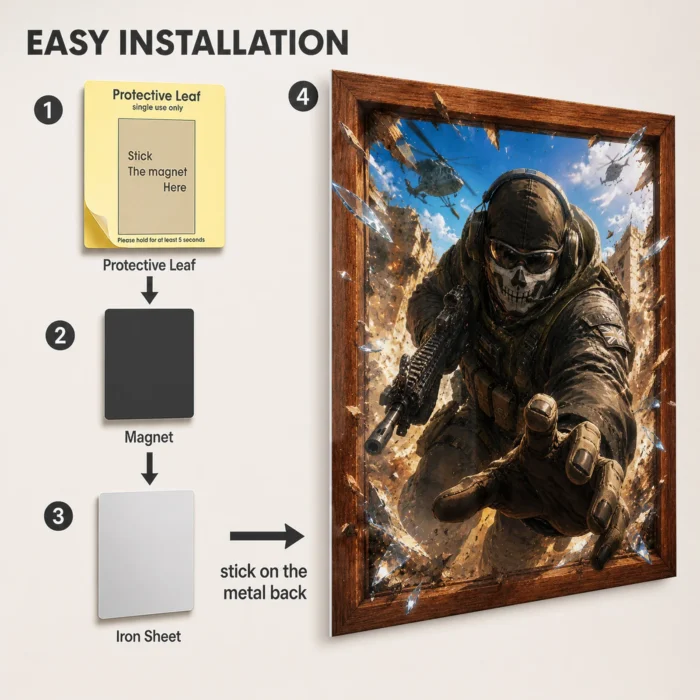 COD Ghost Metal Poster Wall Decor - D - Image 2