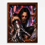 2077 Johnny Silverhand Metal Poster Wall Decor