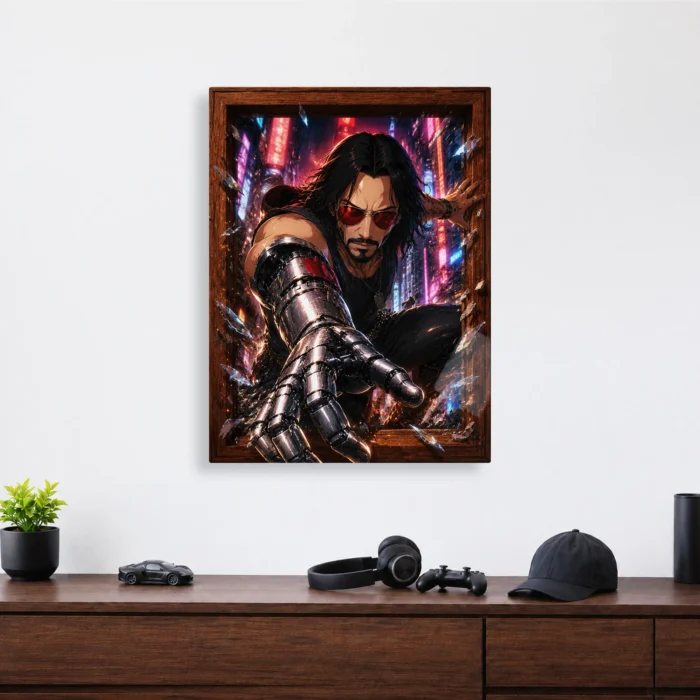 2077 Johnny Silverhand Metal Poster Wall Decor - Image 4