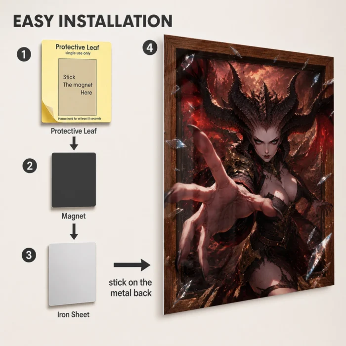 Dark Realm Lilith Metal Poster Wall Decor - Image 2
