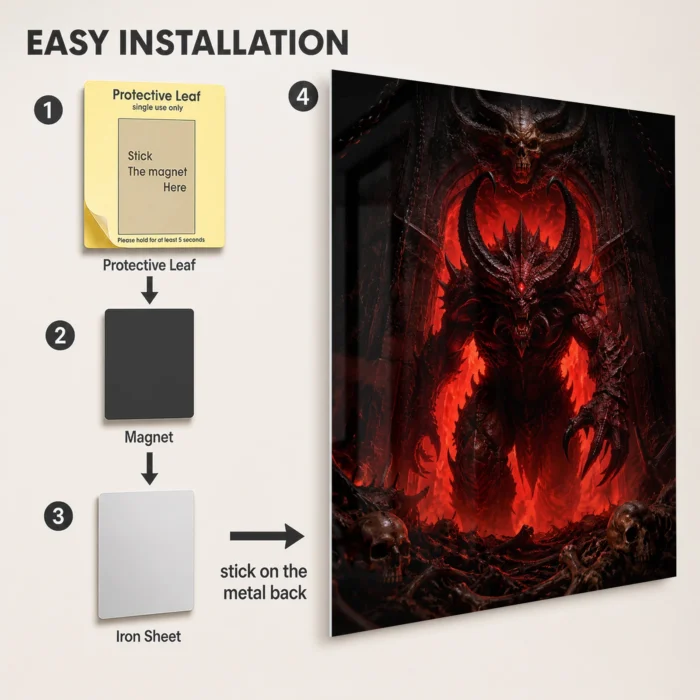 Dark Realm Diablo Metal Poster Wall Decor - A - Image 2
