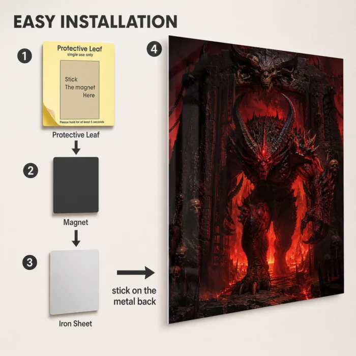 Dark Realm Diablo Metal Poster Wall Decor - C - Image 2