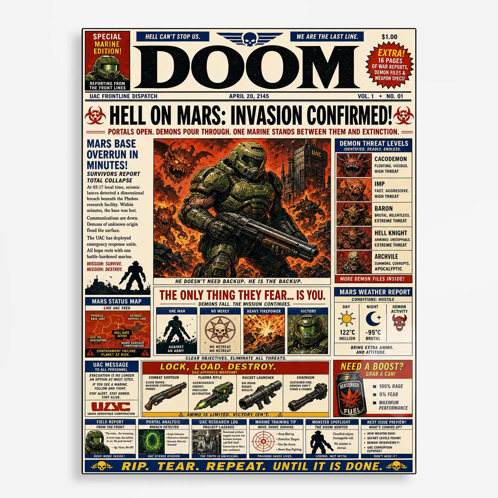 video game metal poster (70) s1 Doom Metal Poster Wall Decor - C - Image 1