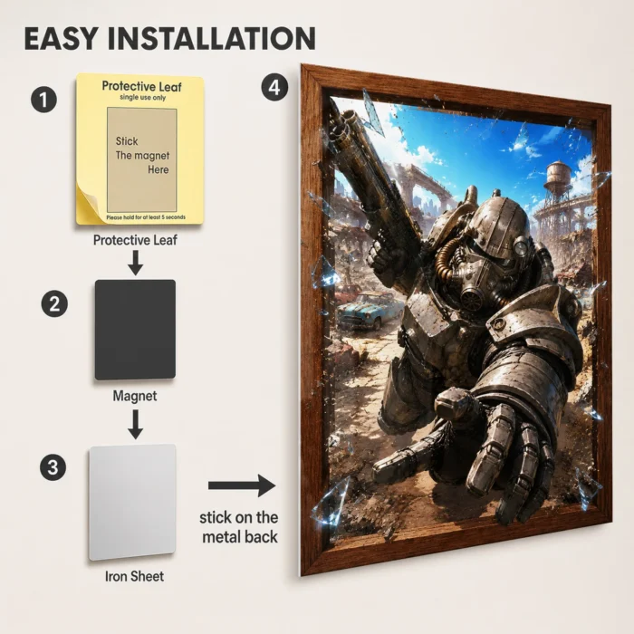 Wasteland Power Armor Metal Poster Wall Decor - Image 2