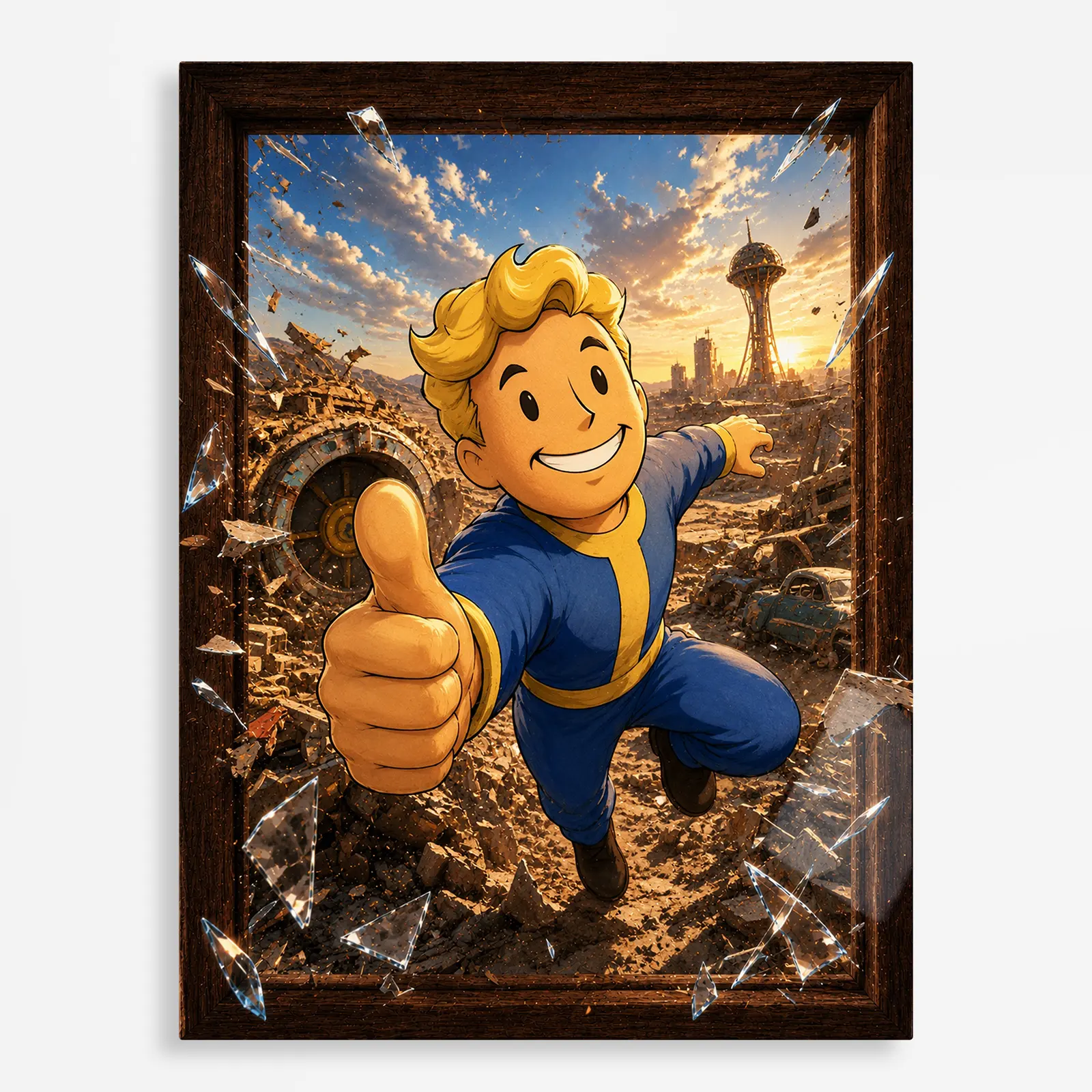 video game metal poster (79) s1 Wasteland Vault Boy Metal Poster Wall Decor - Image 1