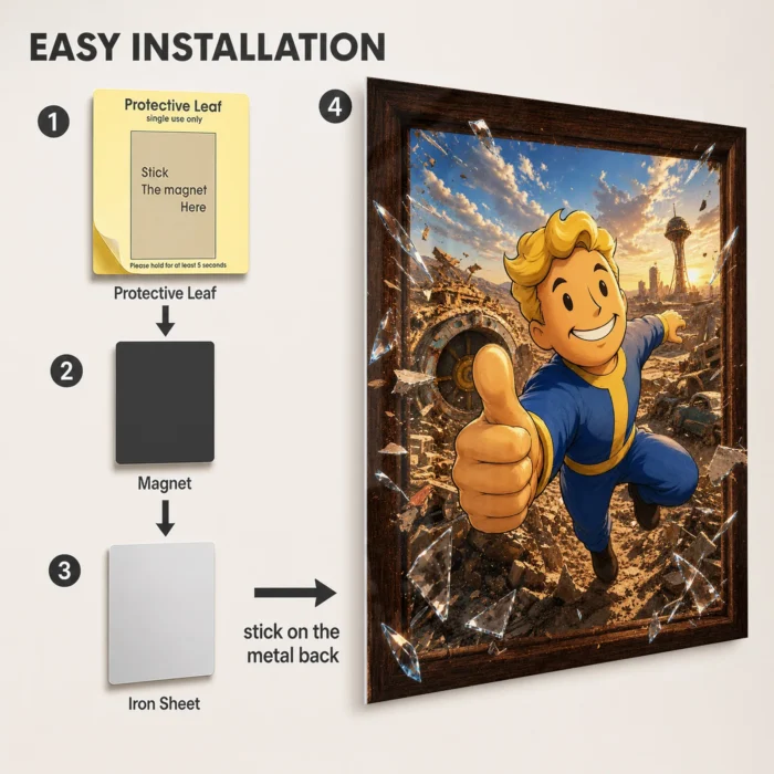 Wasteland Vault Boy Metal Poster Wall Decor - Image 2
