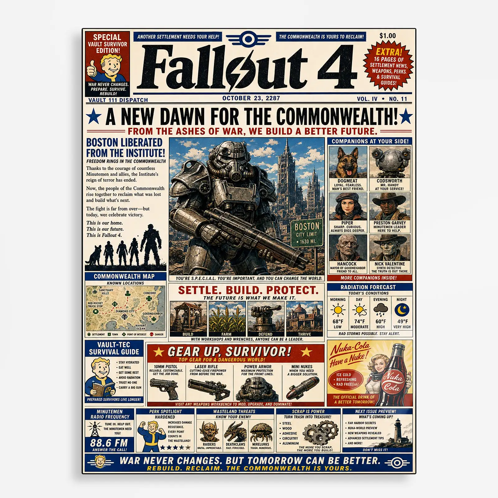 video game metal poster (81) s1 Wasteland 4 Metal Poster Wall Decor - Image 1
