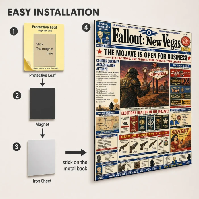 Wasteland New Vegas Metal Poster Wall Decor - A - Image 2