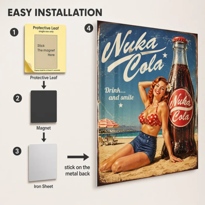 Wasteland Nuka-Cola Girl Metal Poster Wall Decor - Image 2