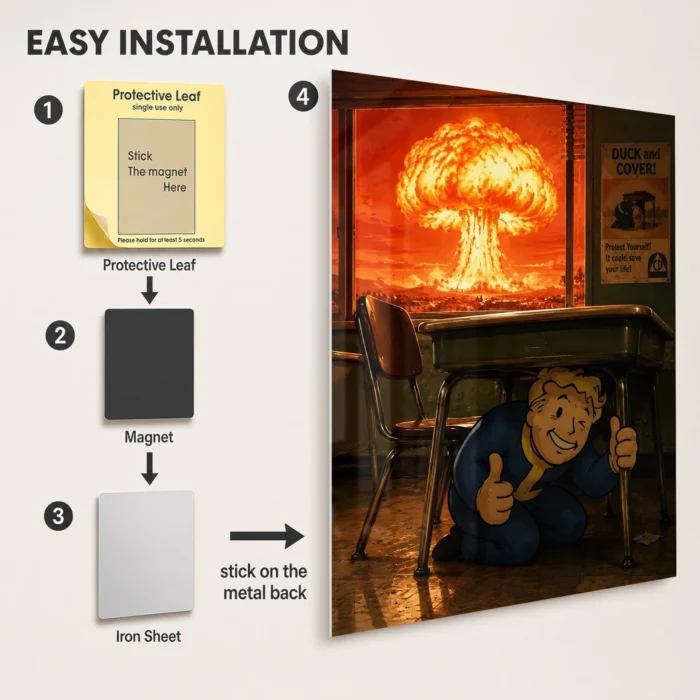 Wasteland Vault Boy Metal Poster Wall Decor - A - Image 2