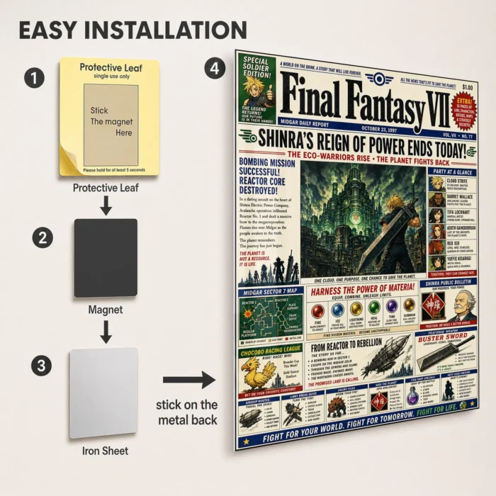 FFVII Tifa Lockhart Metal Poster Wall Decor - Image 2
