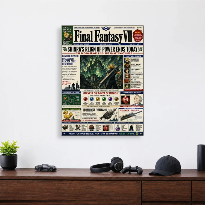 FFVII Tifa Lockhart Metal Poster Wall Decor - Image 3